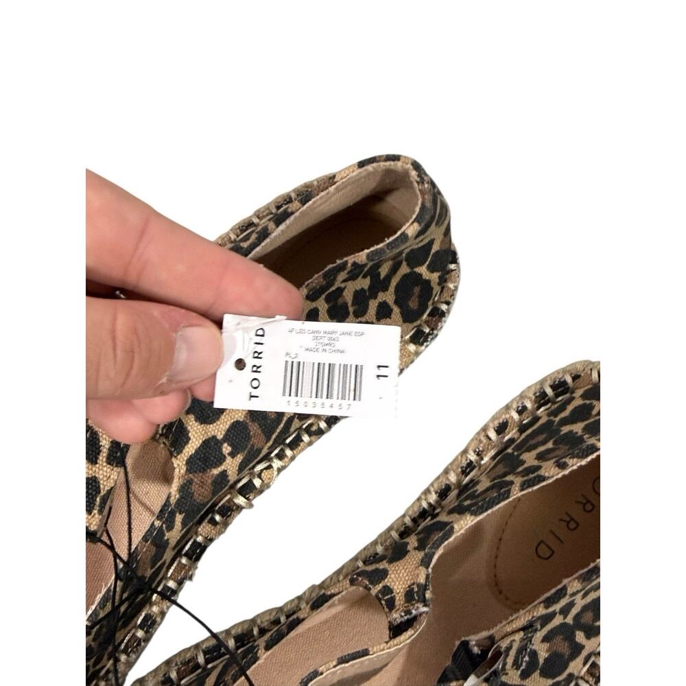Torrid Leopard Flat Mary Jane Style Espadrille Flats Beach Womens 11 WW New - Picture 4 of 8